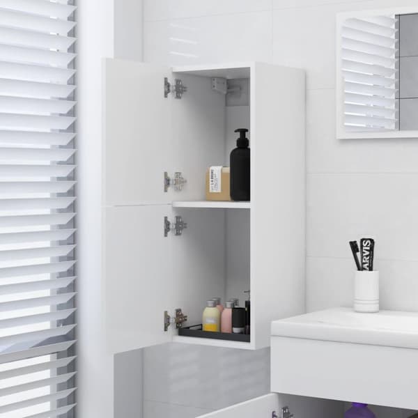 vidaXL Baderomsskap hvit 30x30x80 cm konstruert tre