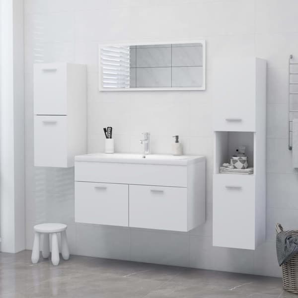 vidaXL Baderomsskap hvit 30x30x80 cm konstruert tre