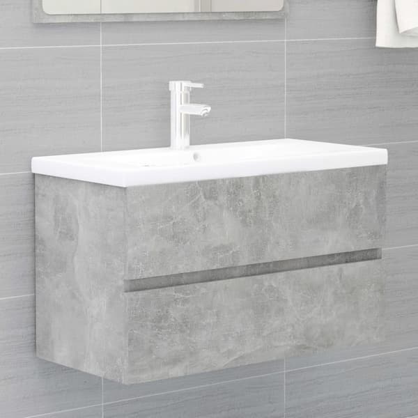 vidaXL Tvättställsskåp betonggrå 80x38,5x45 cm konstruerat trä