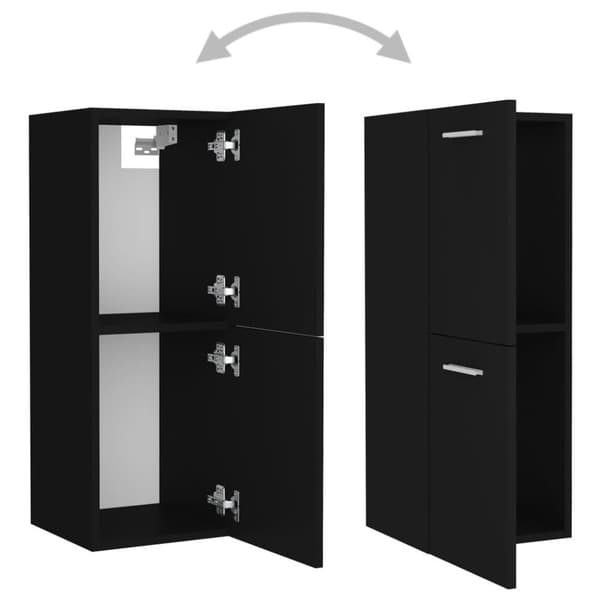 vidaXL Baderomsskap svart 30x30x80 cm konstruert tre