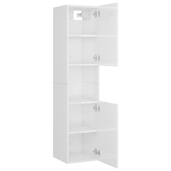 vidaXL Badrumsskåp vit högglans 30x30x130 cm konstruerat trä