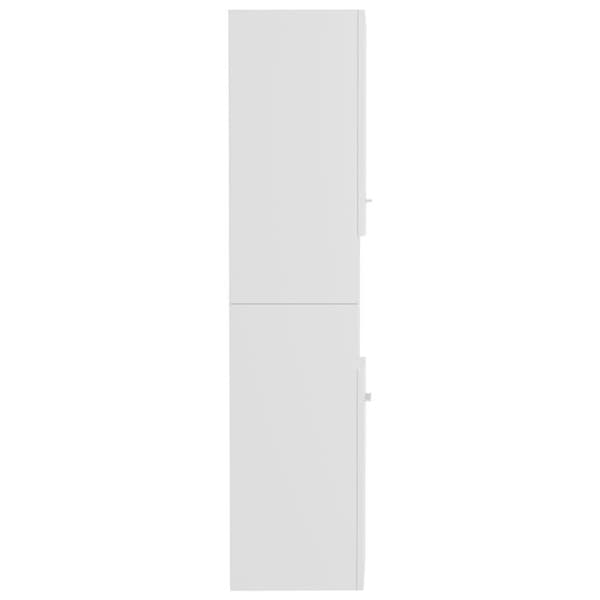 vidaXL badeværelsesskab 30x30x130 cm konstrueret træ hvid højglans