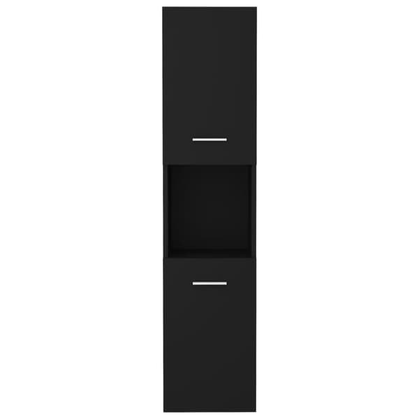 vidaXL badeværelsesskab 30x30x130 cm konstrueret træ sort