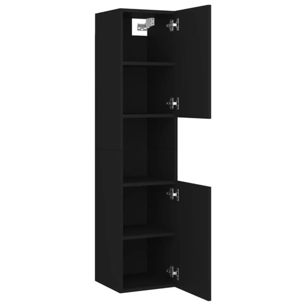 vidaXL badeværelsesskab 30x30x130 cm konstrueret træ sort