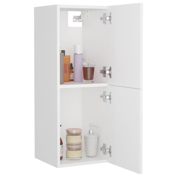 vidaXL badeværelsesskab 30x30x80 cm konstrueret træ hvid