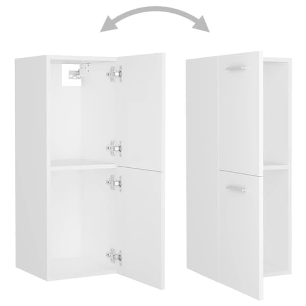 vidaXL badeværelsesskab 30x30x80 cm konstrueret træ hvid
