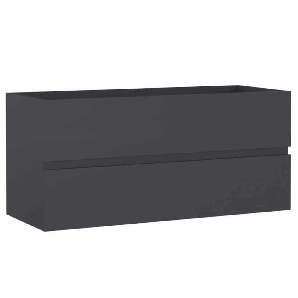 vidaXL Tvättställsskåp grå 100x38,5x45 cm spånskiva