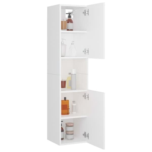 vidaXL Kylpyhuonekaappi musta 30x30x130 cm tekninen puu