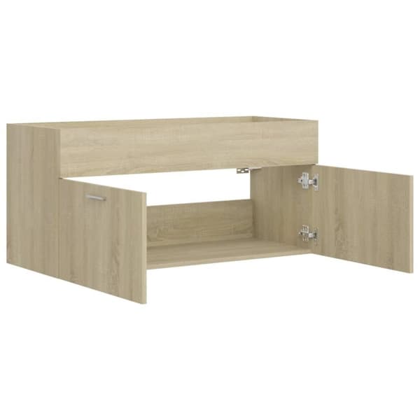 vidaXL skab til håndvask 100x38,5x46 cm konstrueret træ sonoma-eg