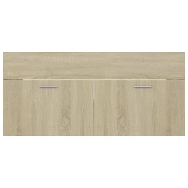 vidaXL skab til håndvask 100x38,5x46 cm konstrueret træ sonoma-eg