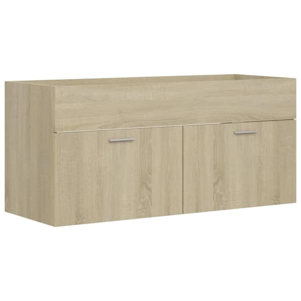 vidaXL skab til håndvask 100x38,5x46 cm konstrueret træ sonoma-eg