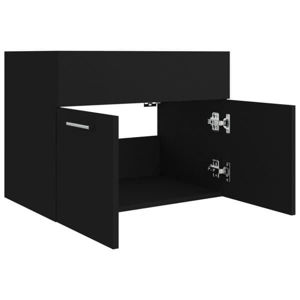 vidaXL skab til håndvask 60x38,5x46 cm konstrueret træ sort