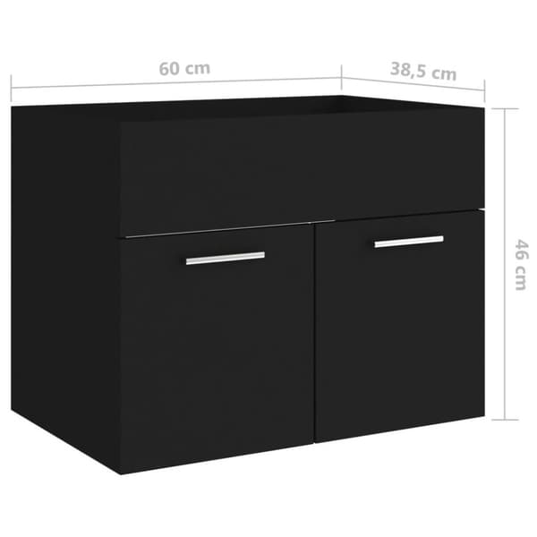vidaXL skab til håndvask 60x38,5x46 cm konstrueret træ sort