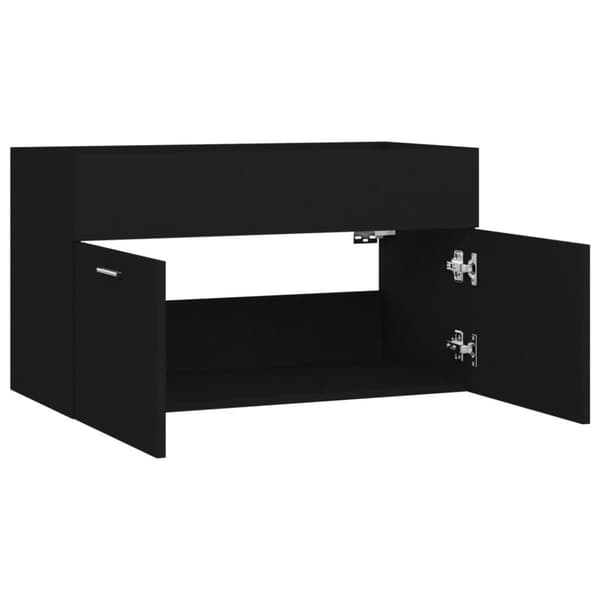 vidaXL skab til håndvask 80x38,5x46 cm konstrueret træ sort
