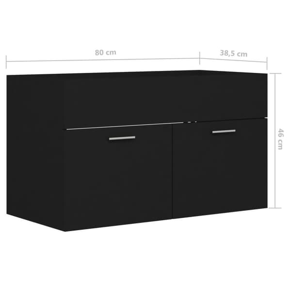vidaXL skab til håndvask 80x38,5x46 cm konstrueret træ sort