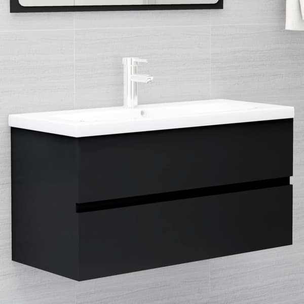 vidaXL Servantskap svart 90x38,5x45 cm konstruert tre