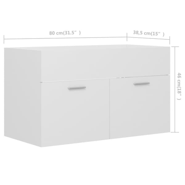 vidaXL skab til håndvask 80x38,5x46 cm konstrueret træ hvid