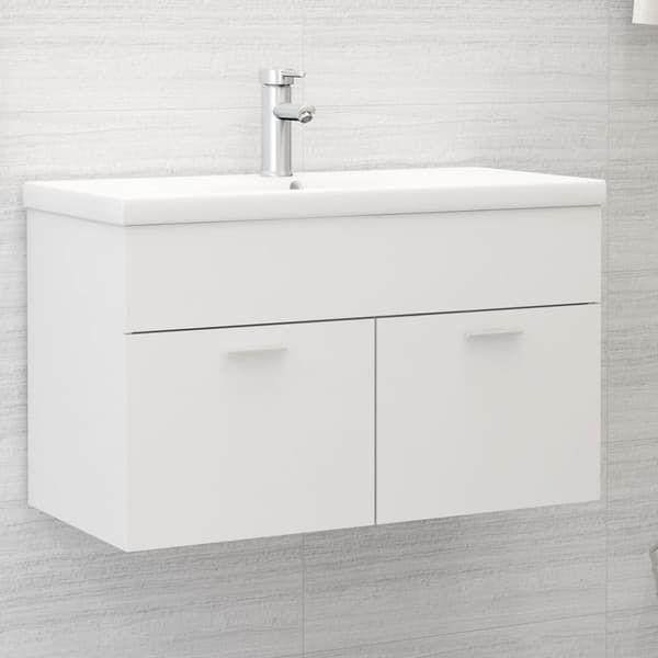 vidaXL skab til håndvask 80x38,5x46 cm konstrueret træ hvid