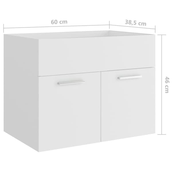 vidaXL Allaskaappi valkoinen 60x38,5x46 cm tekninen puu