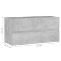 Miniatyrbillede 7 af 9: vidaXL skab til håndvask 90x38,5x45 cm konstrueret træ betongrå