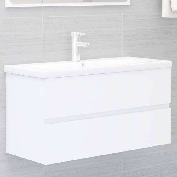 vidaXL skab til håndvask 90x38,5x45 cm konstrueret træ hvid