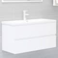 Miniatyrbillede 9 af 9: vidaXL skab til håndvask 90x38,5x45 cm konstrueret træ hvid