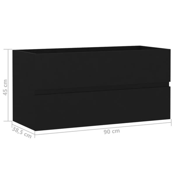 vidaXL Allaskaappi musta 90x38,5x45 cm tekninen puu
