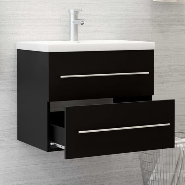 vidaXL Servantskap svart 60x38,5x48 cm konstruert tre