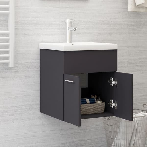 vidaXL Servantskap grå 41x38,5x46 cm konstruert tre