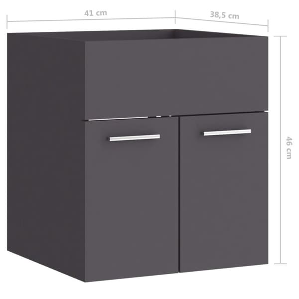 vidaXL Servantskap grå 41x38,5x46 cm konstruert tre