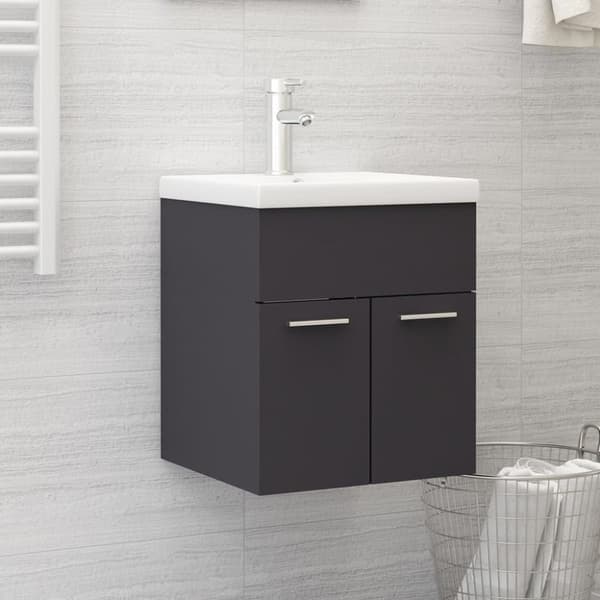 vidaXL Servantskap grå 41x38,5x46 cm konstruert tre