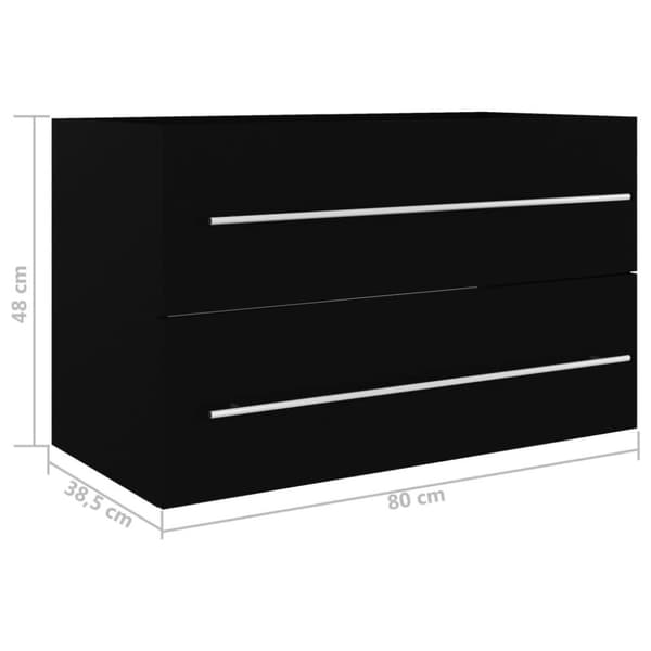 vidaXL Allaskaappi musta 80x38,5x48 cm tekninen puu