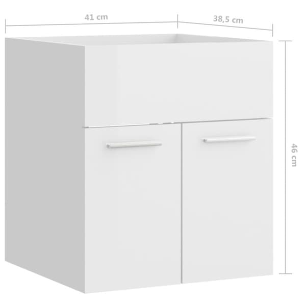 vidaXL Tvättställsskåp vit högglans 41x38,5x46 cm konstruerat trä
