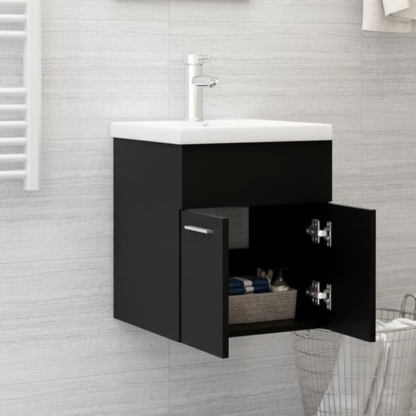 vidaXL Tvättställsskåp svart 41x38,5x46 cm konstruerat trä