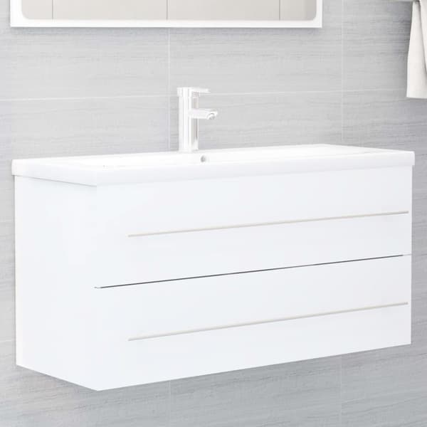 vidaXL Servantskap hvit 100x38,5x48 cm konstruert tre