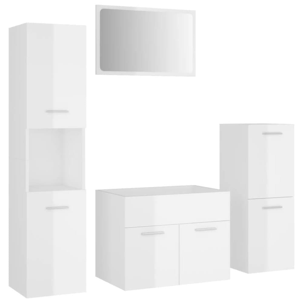 vidaXL Badrumsmöbler vit högglans spånskiva