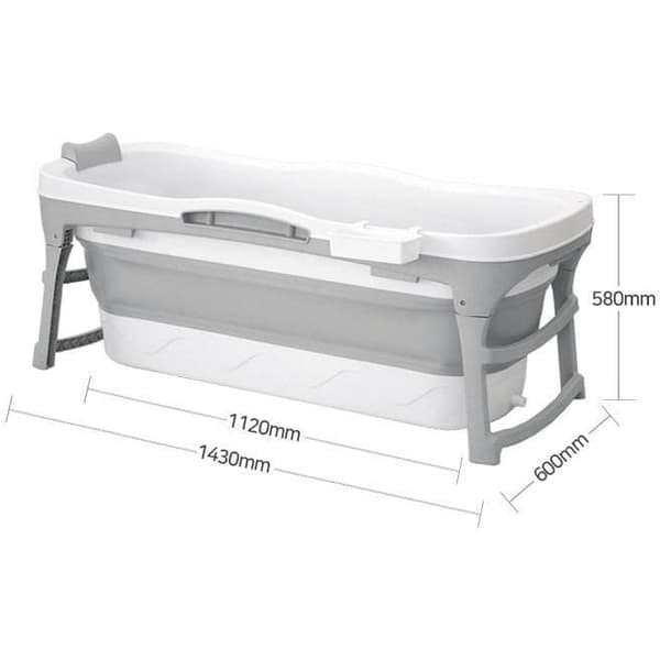 Tubfamily - Vikbar badbalja för vuxna - grå - 143cm