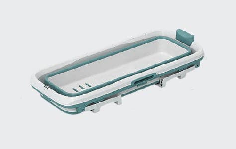Tubfamily - Foldebadekar til voksne med låg & termoter - Blå - 150cm