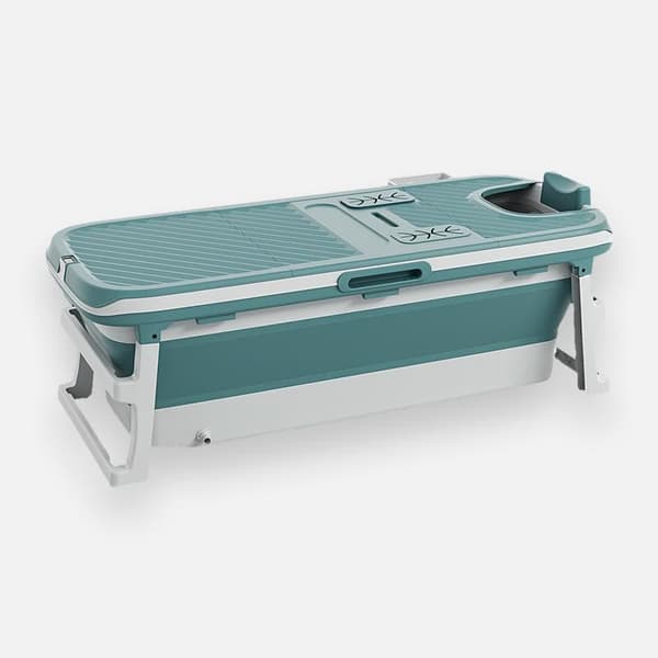Tubfamily - Foldebadekar til voksne med låg & termoter - Blå - 150cm