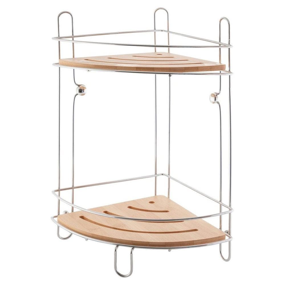 Badrumsförvaring - Hörnhylla i Bambu