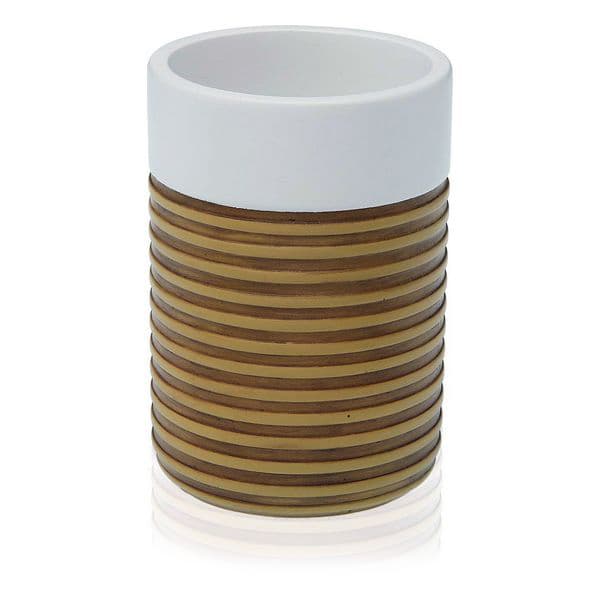 Tandborsthållare Versa Vit/Brun Plast (10,5 cm)