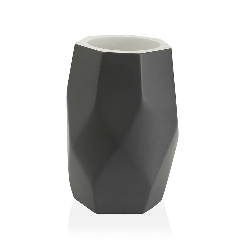 Tannbørste-holder Versa Amanda Grå Harpiks (8,4 x 11 x 8,4 cm)