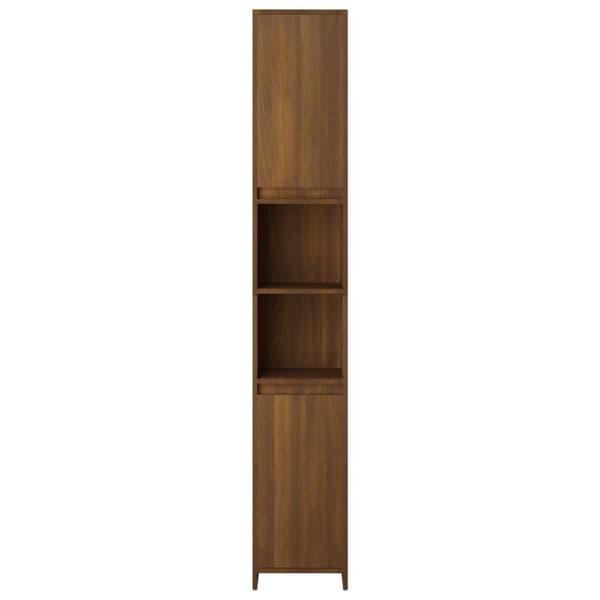 vidaXL badeværelsesskab 30x30x183,5 cm konstrueret træ brunt egetræ