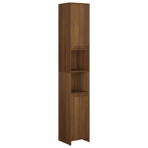 vidaXL badeværelsesskab 30x30x183,5 cm konstrueret træ brunt egetræ