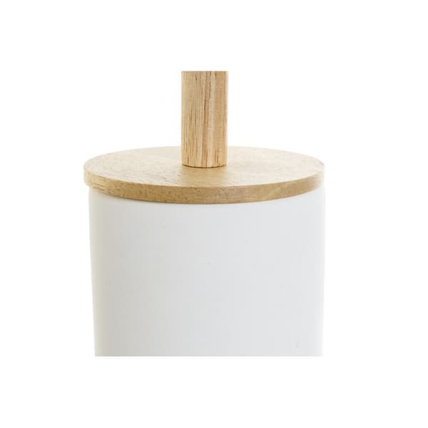 Toalettborste DKD Home Decor 10 x 10 x 38 cm Naturell Vit Stengods