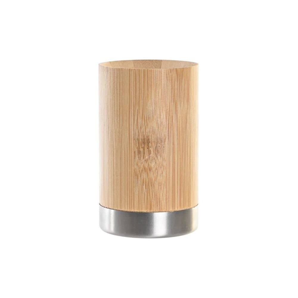 Tannbørste-holder DKD Home Decor Naturell Bambus PP (7 x 7 x 11 cm)