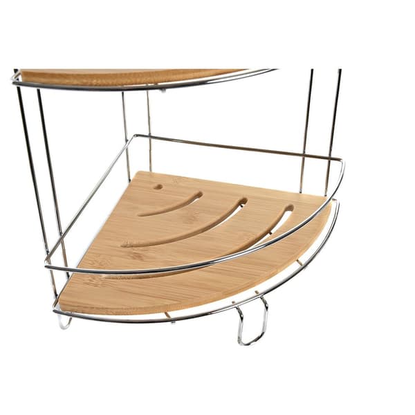 Badeværelse reol DKD Home Decor Bambus Aluminium Rustfrit krom metal Natur 19,5 x 19,5 x 47 cm