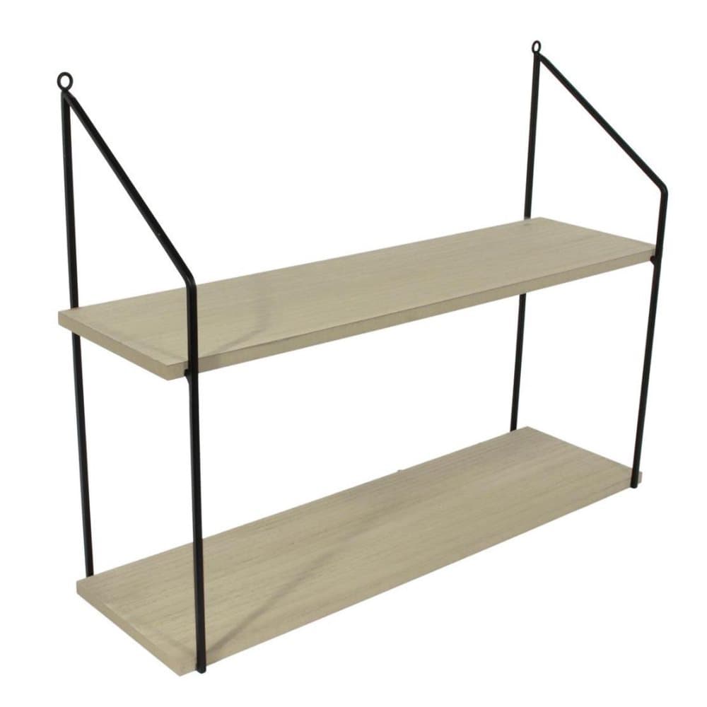Vägghylla i Trä och Metall - 2 Hyllplan