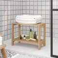 Miniatyrbillede 2 af 8: vidaXL badeværelsesbord 60x30x45 cm massivt teaktræ