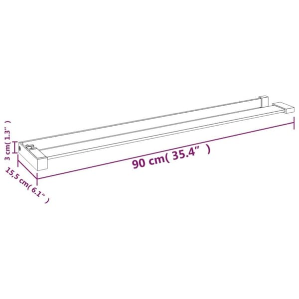 vidaXL Dusjhylle for dusjvegg krom 90 cm aluminium